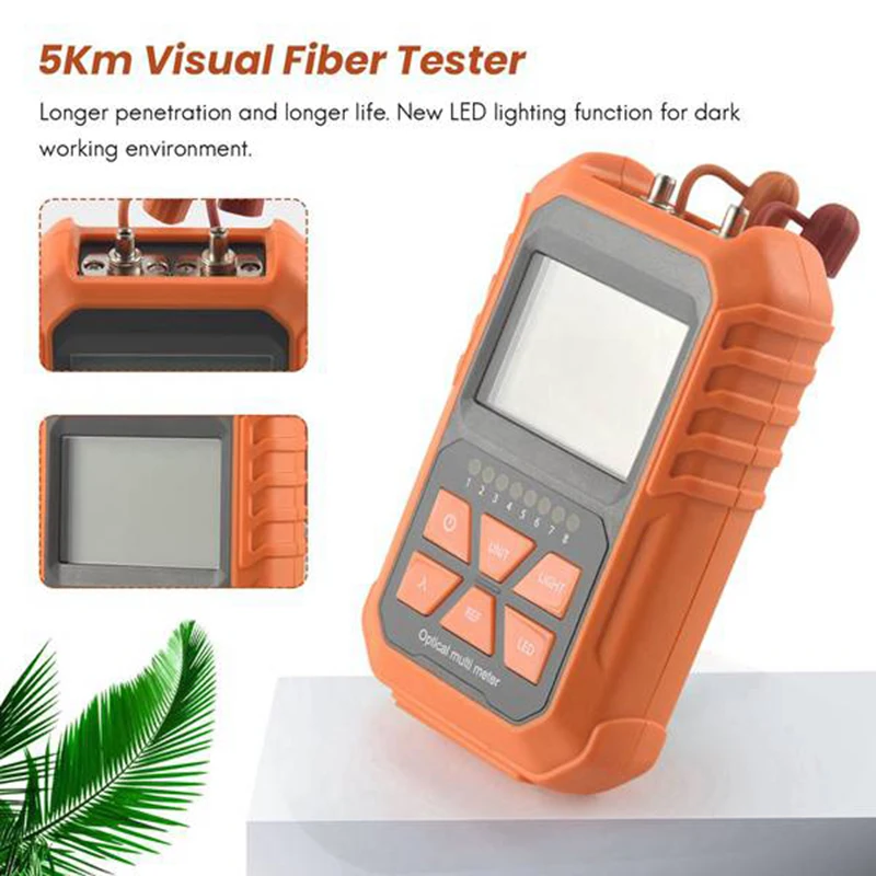 3In1 Optical Power Meter Visual Fault Locator Network Cable Test Lighting Optical Fiber Tester 1Mw With 5Km Visual Fault Locator