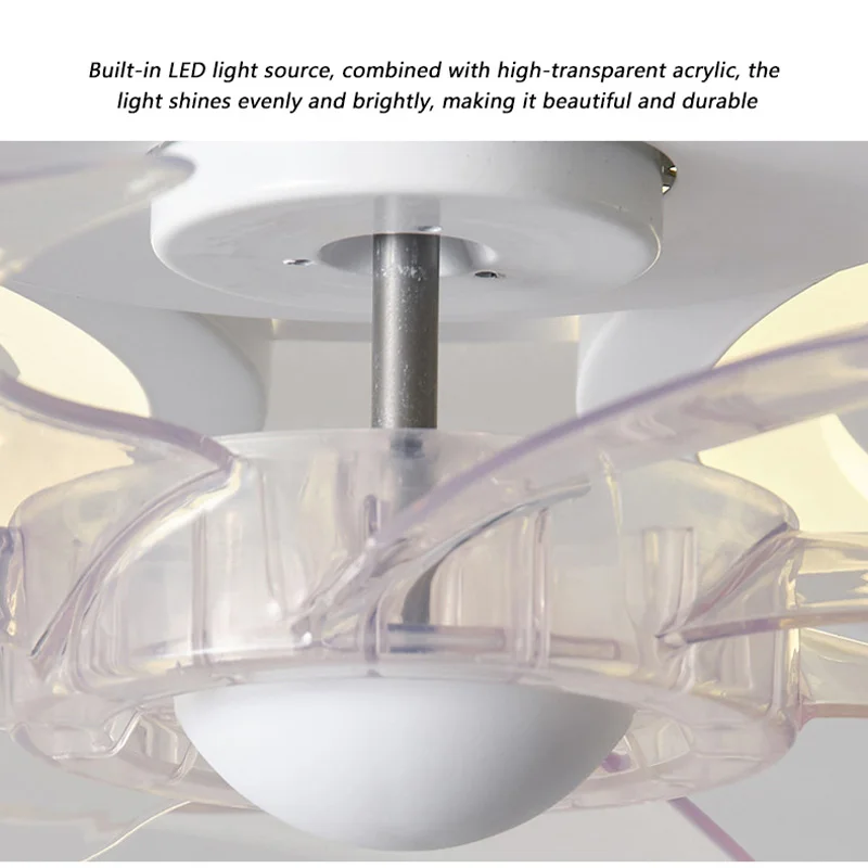 Modern Simple Petal Shape Ceiling Fan Lamp APP Intelligent Timing with Inverter Remote Control Indoor Living Room LED Lights