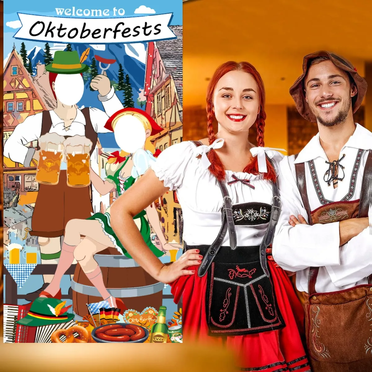 Oktoberfest Party Decorations Oktoberfest Photo Prop Giant Fabric Photo booth background funny Games Supplies for Bavarian Beer