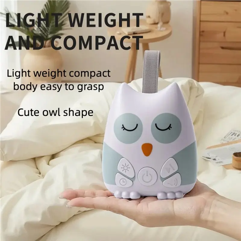 를 위한 휴대용 올빼미 백색소음기 30가지 자연의 소리 용 수면 유도기 편안한 여행 수면 보조기