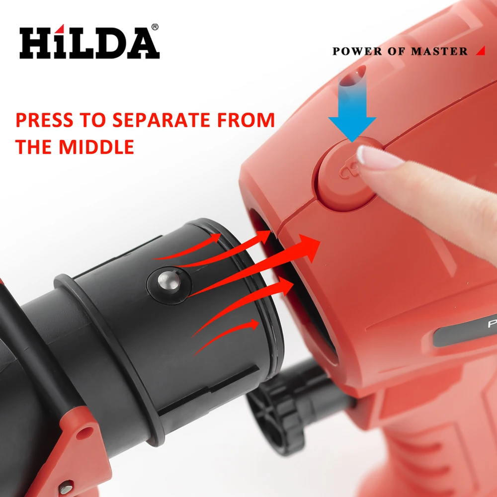 HILDA 800ML Electric Spray Gun High Power Tools Paint Sprayer Auto Household Red Electric Spray Gun 5