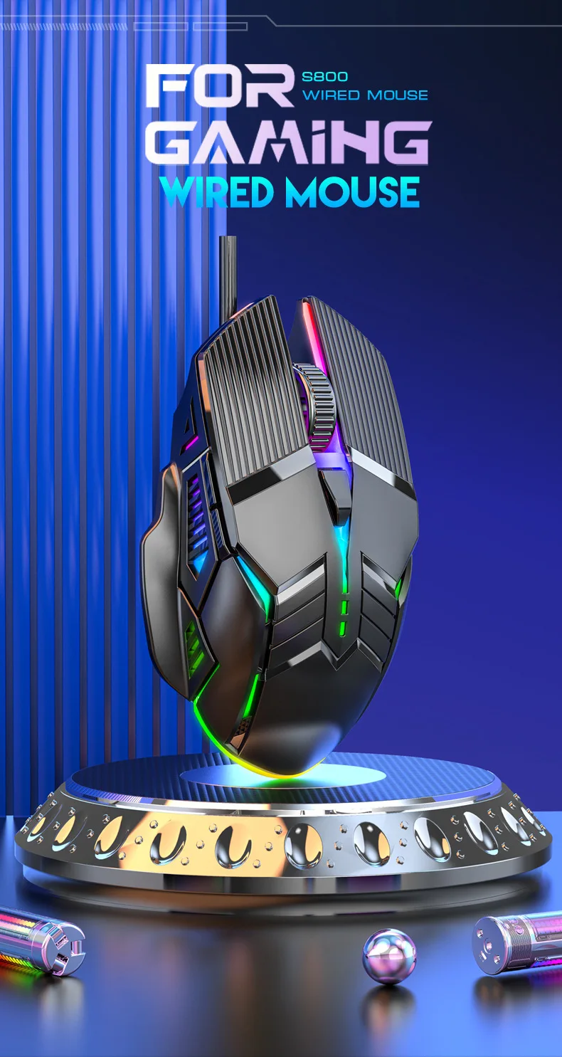 3200DPI Ergonomic Wired Gaming Mouse USB Computer Mouse Gaming RGB Mause Gamer Mouse 6 Button LED Silent Mice for PC Laptop