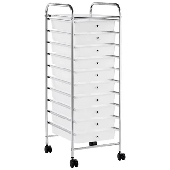 Rolling Cart Organizer Trolley with 10 Storage Drawers 1
