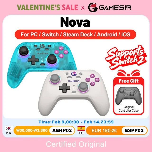 Gamesir Nova PC Gamepads For Nintendo Switch 2 Controller Windows Steam Switch Android IOS Gamer Hall Effective Sticks HD Rumble