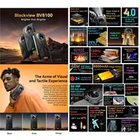 Blackview BV8100 Rugged Phone 8GB+256GB 6.5" 2.4K FHD+ Android 14 Helio G99 2.2GHz 50MP 8800mAh 45W 4G NFC Smartphone 2