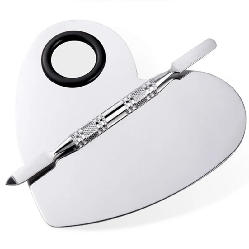 Stainless Steel Watercolor Paint Palette Tray Mixing Rod Spatula Set For Art Oil Painting Makeup