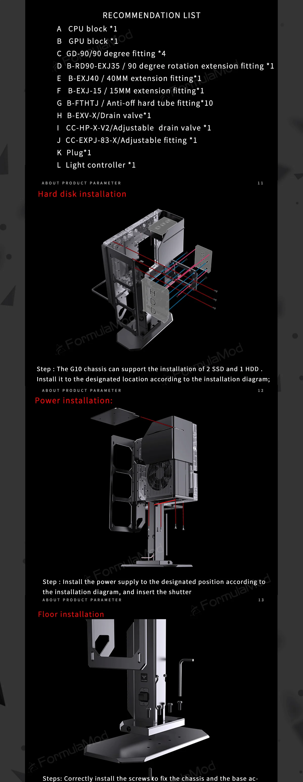 Bykski Granzon G10 External Expansion Water Cooling Open Frame Chassis , For ITX MATX ATX Motherboard  