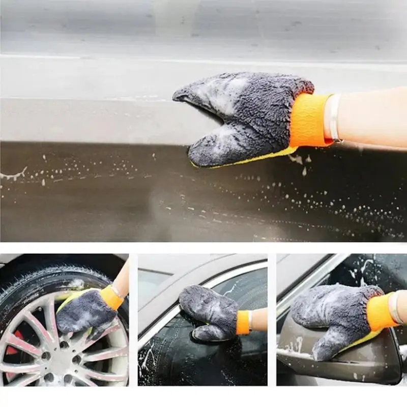 Gants de lavage de voiture en peluche Microfibre douce, brosse de nettoyage  de voiture, Absorption d'eau, gant de lavage de carrosserie, fournitures de  nettoyage - AliExpress