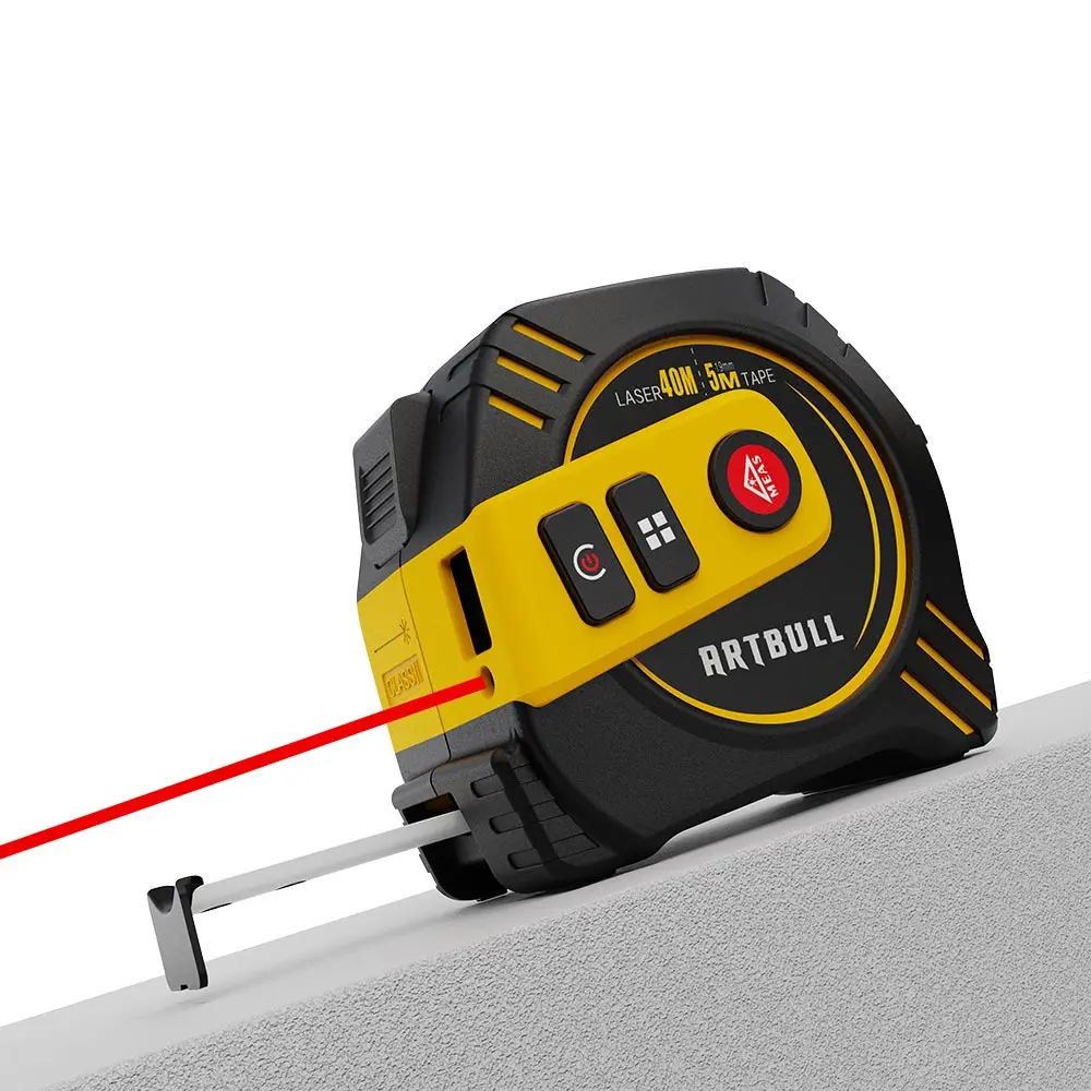 2in1 Multifunction Laser Rangefinder Laser Tape Measure Rechargeable 80m 40m with 5m Tape LCD Display Backlight