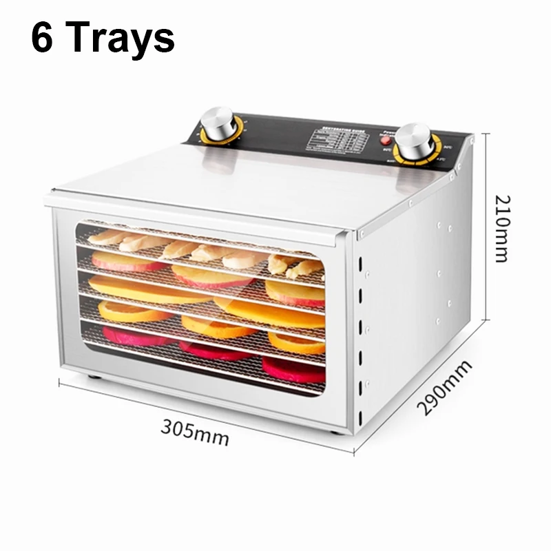 6/8 Layers Stainless Steel Food Dehydrator Fruits Vegetable Herb Air Drying Machine Commercial 8 Tiers Snacks Dried Meat Dryer
