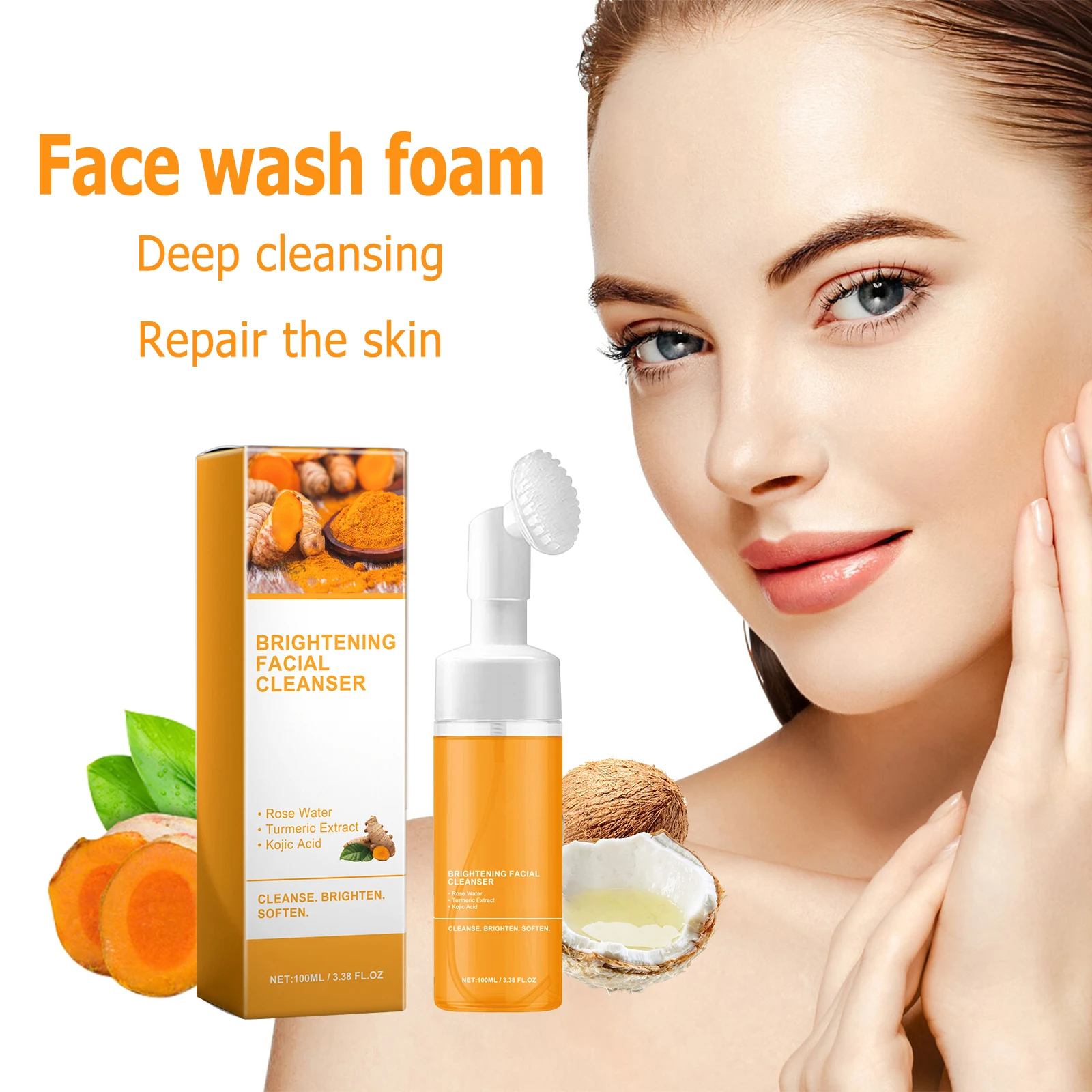 Facial Cleanser Clear Clogged Pores Remove Blackheads Face Wash Deep Cleansing Facial Skin Whitening Moisturizing Oil Control 2