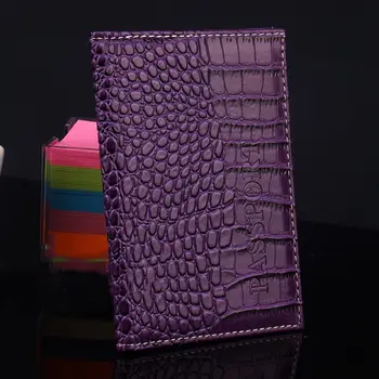 Squisito organizer da viaggio in PU Custodia a portafoglio in coccodrillo Borse Porta passaporto Porta biglietti per documenti Porta biglietti unisex