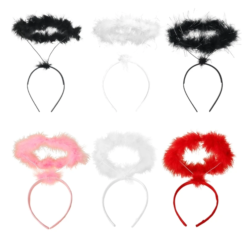 

Angel Cool Aureole Headband Cartoon Cool Devil Cosplay Feather Photo Props 264E