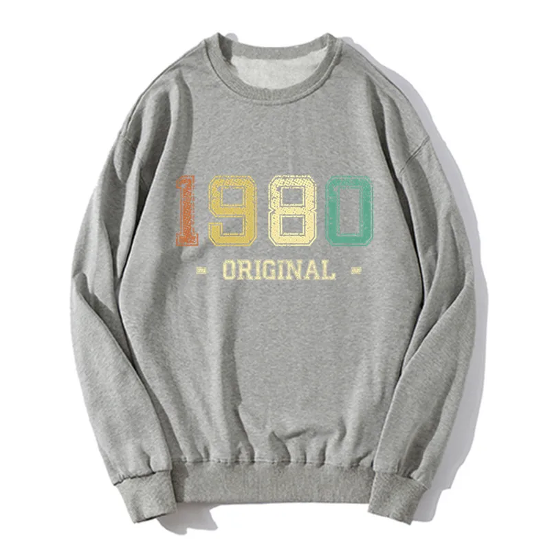빈티지 클래식 남성용 오리지널 1980 풀오버 스웨트 셔츠, 코튼 후드, 생일 선물, 유니섹스 스웨터 의류