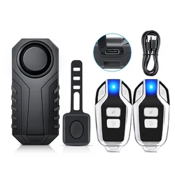 Advanced USB Rechargeable Anti-Theft Vibration Alarm with Remote Control & Waterproof Design, 113 dB Level (D)
