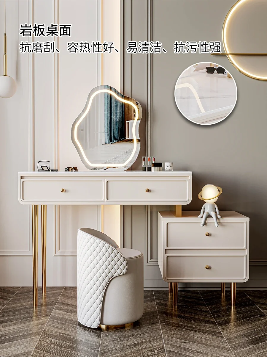 

Minimalist slate dresser, senior designer bedroom, light luxury, modern minimalist makeup table, storage cabinet, integrated sol