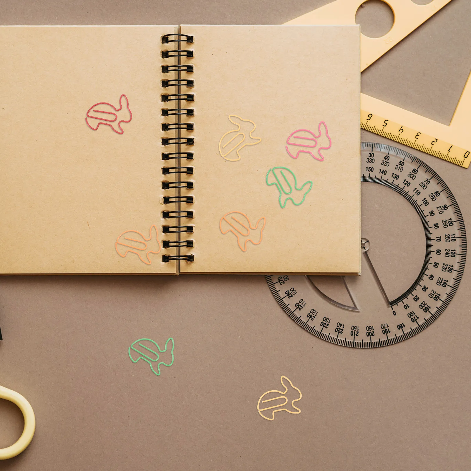 20Pcs 금속 토끼 종이 클립 창의적인 사무용품 메모용 북마크 클립 사진 문서 책 정리 문구류