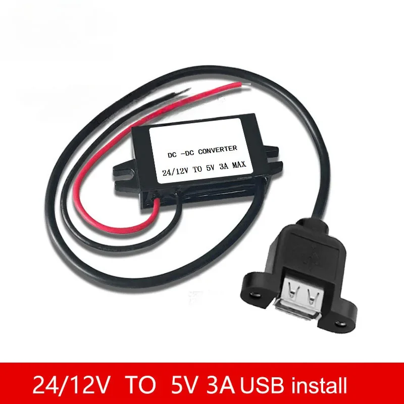 12V-24V to 5V 3A Out Car Phone Charger Adapter DC DC Step Down Power Converter 12 Volt to 5 Volt micro USB C Converter Mini image 9