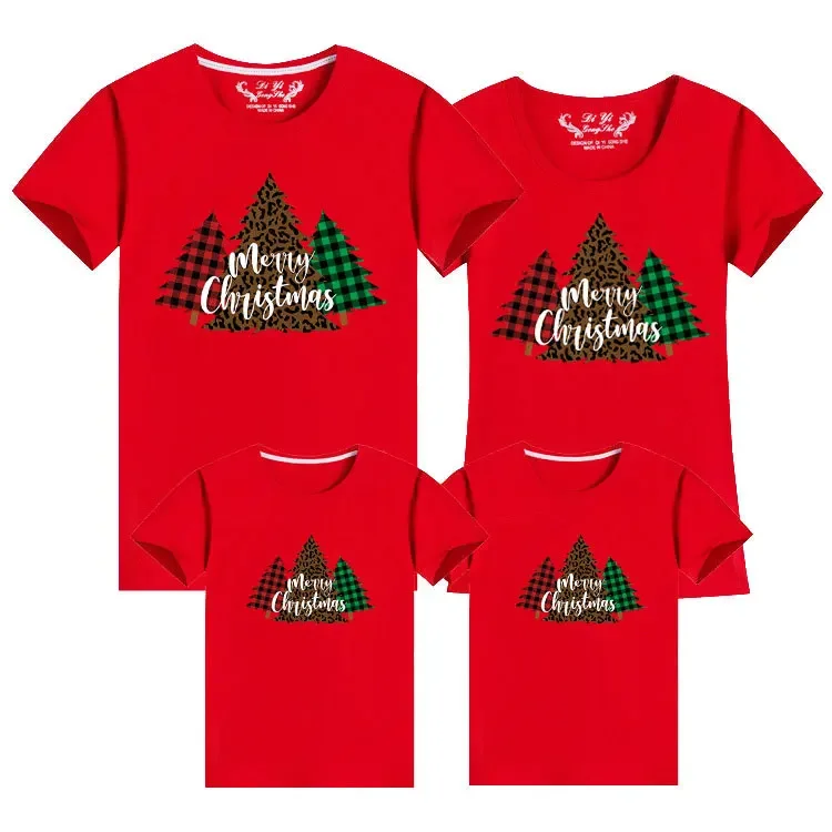 thumbnail image 1 of Camiseta de Navidad para mamá y papá, camiseta para mujer, hombre y niño, camiseta de algodón para bebé, estampado de ciervo, ropa a juego para la familia, camiseta de manga corta para mamá y papá y b, 1 of 5