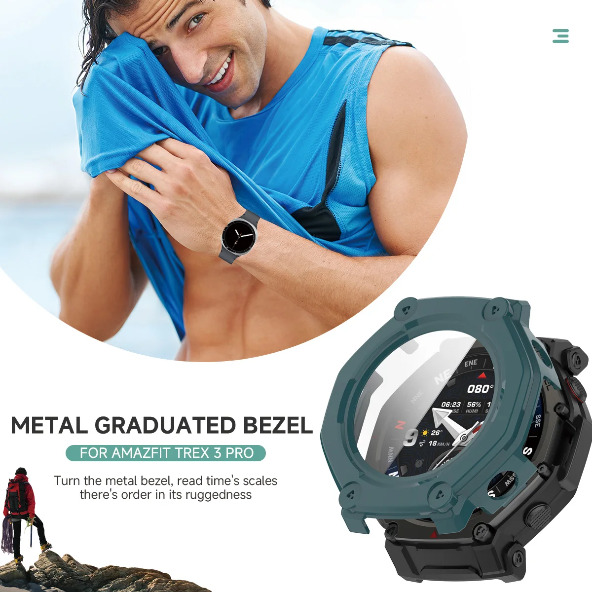 Enhanced Protective Glass and Silicone Case for Smartwatch – Anti-Scratch Screen Protector and Durable Cover