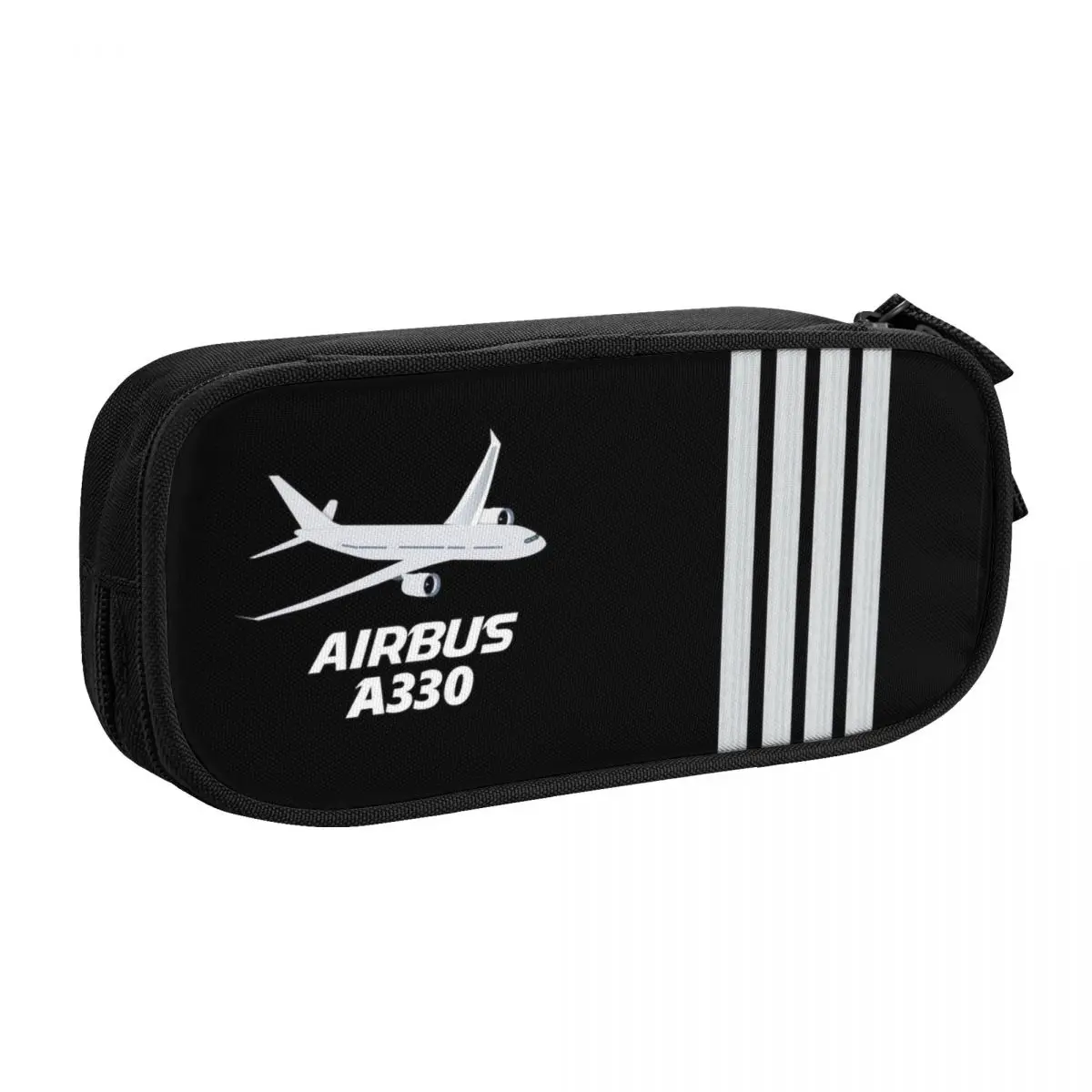 Airbus A330 Captain Stripes Pencil Case for Big Capacity Pilot Aviation Aviator Airplane Pen Box Bag School Supplies