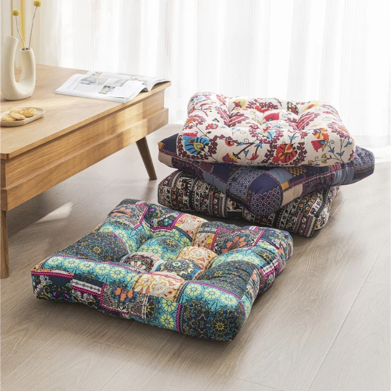 

Thickened Geometric Throw Pillow Soft Sofa Waist Support Cushions Tatami Cushion/ Meditation Cushion/ Office Chair Seat Cushion