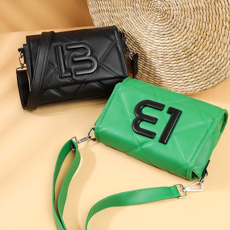 

New Luxury Designer Women's Casual Bag Retro Filp Messenger Wallet Fashion Crossbody Bag Lattice Thread Ladies Casual Handbag