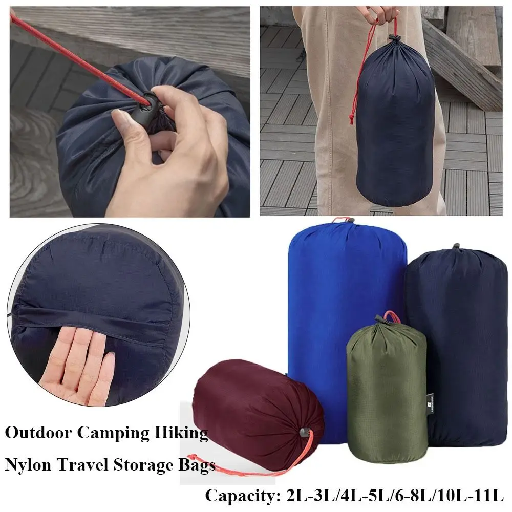 Description Picture 2 of itemOutdoor Camping Hiking Fitness Nylon Travel Storage Bags Ultralight Waterproof Down Sleeping Bags Drawstring Pouch Travel Kits