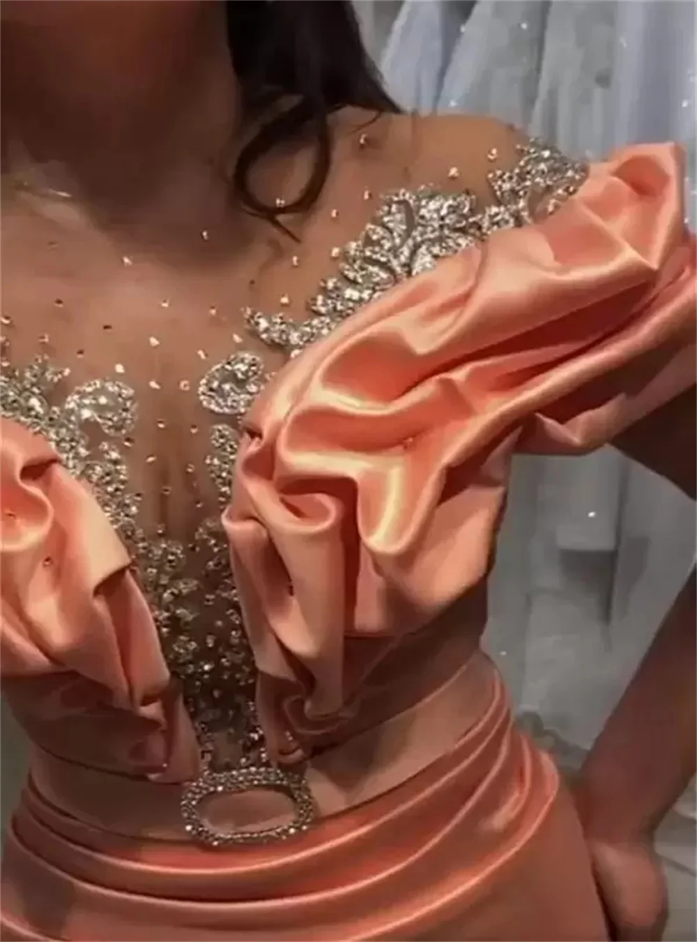 Aso Ebi-vestido de noche largo hasta el suelo de trompeta/sirena, elegante, Sexy, con hombros descubiertos, de talla grande árabe, 2022