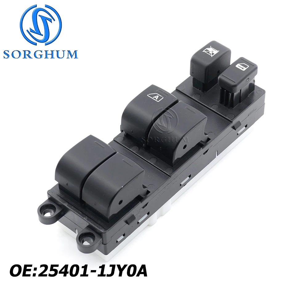 

SORGHUM 25401-1JY0A Auto Car Power Window Switch For Nissan Tiida Rogue Versa Pathfinder Teana 25401-EL30 16+3Pins 254011JY0A