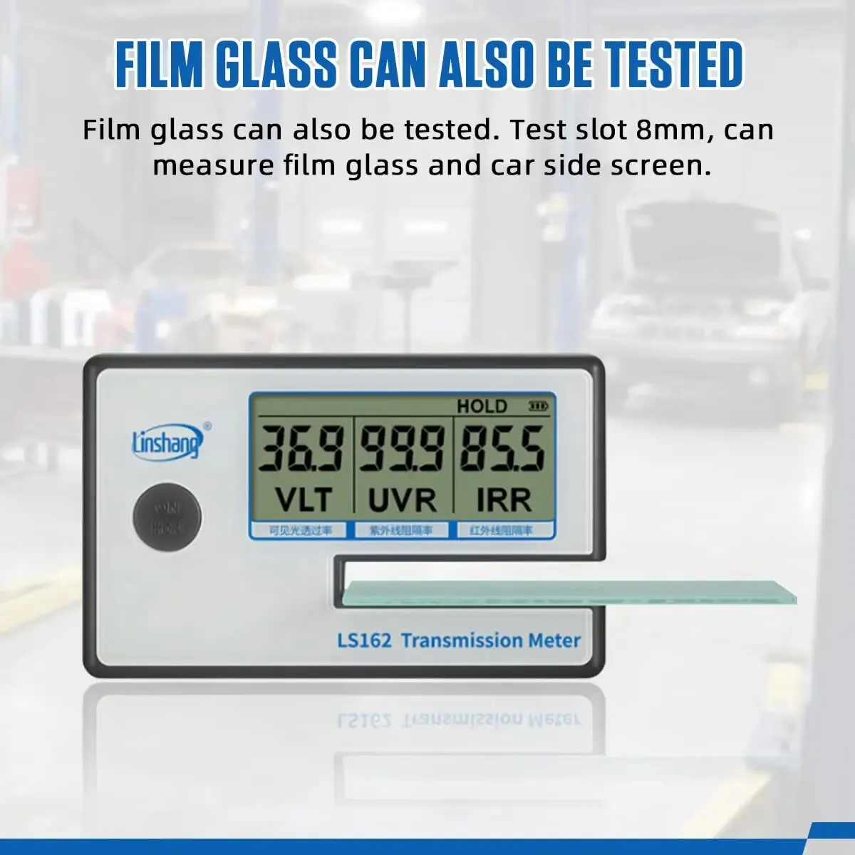 Portable Window Tint Transmission Meter Linshang LS162 Measure IR Rejection UV Blocking Rate Visible Light Transmittance solar film transmission meter