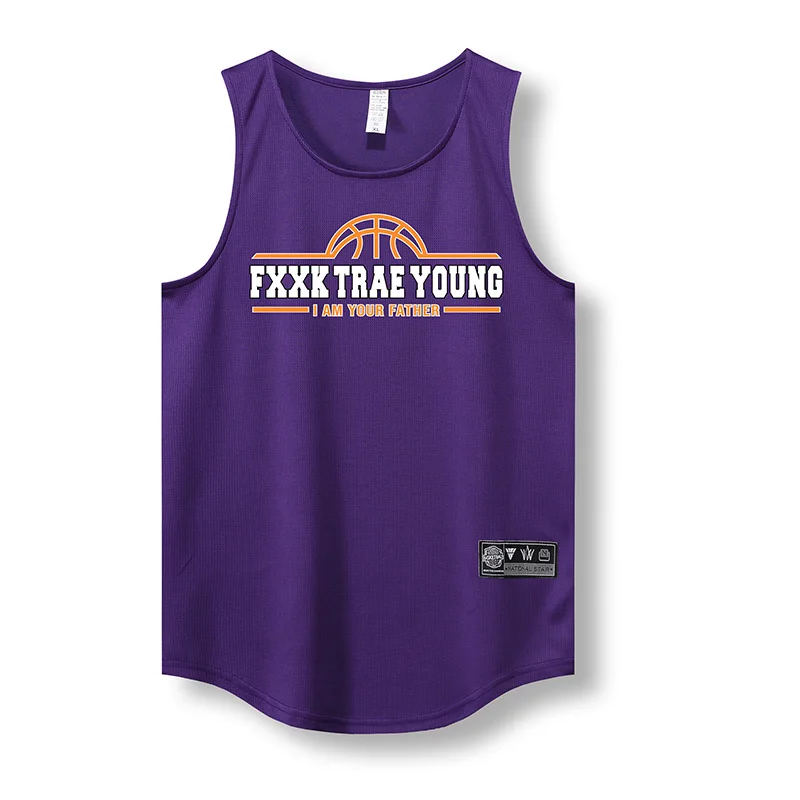 New Loose Men Running Vest Outdoor Basketball Gym Sleeveless Letter Print Shirt Comfort Quick Dry Fitness Bodybuilding Tank Tops