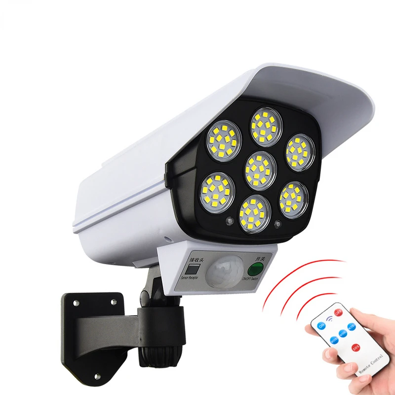 

Fake Camera Light, 360° Rotatable Dummy Security Surveillance CCTV Camera, Super Bright Outdoor Waterproof Solar Sensor Light