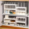 WORTHBUY Cabinet Water Cup Storage Rack Stackable Cup Holder Large Capacity Kitchen Storage Organizer Layered Organizer Shelf 1