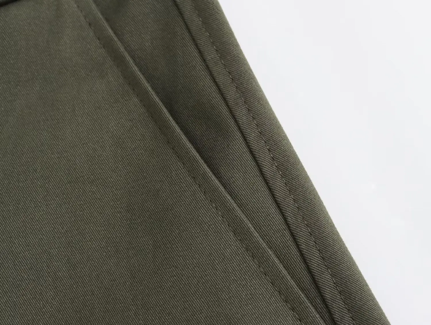 Withered Fashion Blogger High Waist Retro Asymmetric Split Skirt With Zipper Military Green Casual Midi Skirt Women