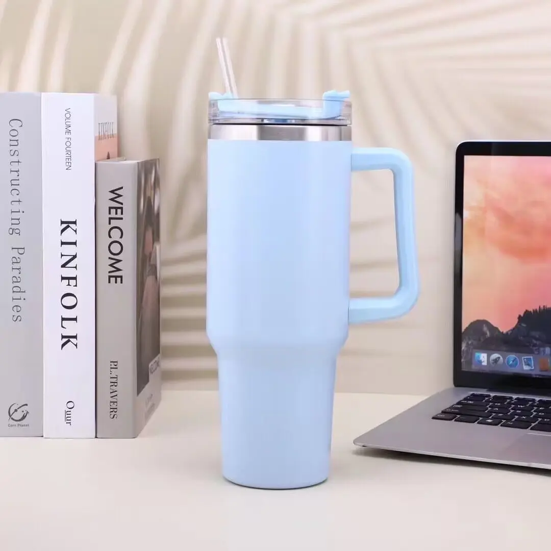 Cafe Insulated Tumbler Straw Stainless Steel Coffee Termos Cup In-Car Vacuum Flasks Portable Water Bottle 40oz Mug With Handle 19 Sf308f786f4424f8ba137d66c1196061ei