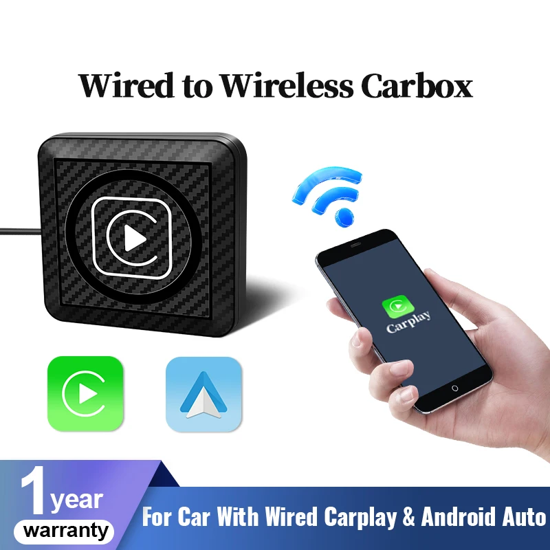 Mini Wireless Android Auto Wired To Wireless CarPlay Adapter For Mazda Toyota Me