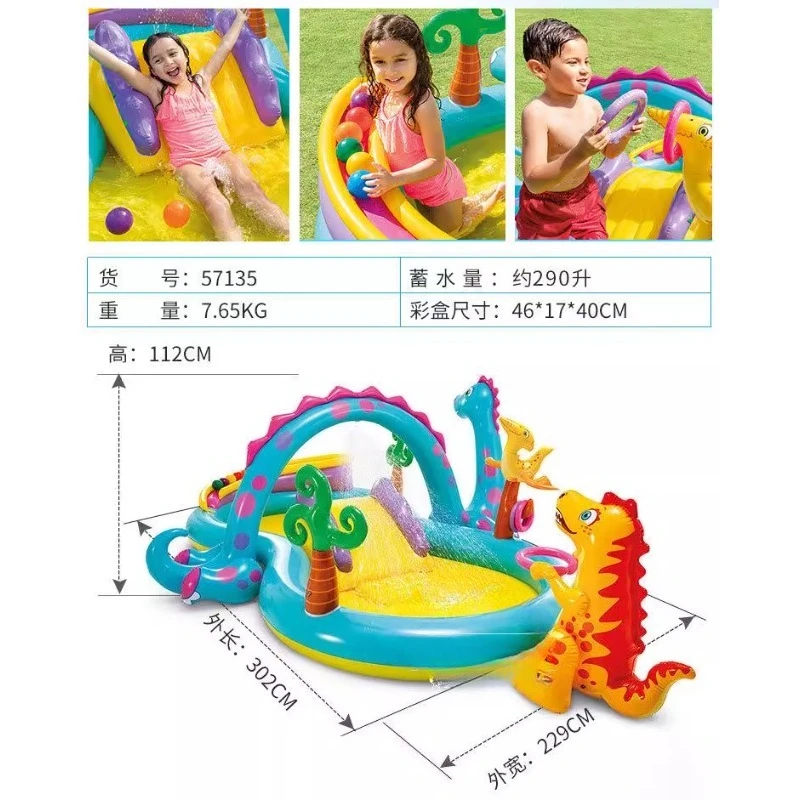 Description Picture 3 of itemInflatable Kids Slide Pool Water Spray Bouncy Castle Outdoor Family Play Center