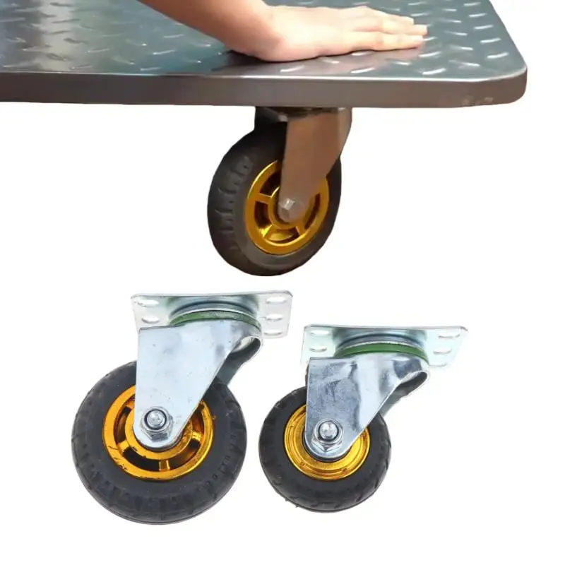 1Pcs Soft Elastic Rubber Caster 3/4 Inches Universal Caster Wheels Profile Castor Wheels With Brakes Floor Marks Silent Casters