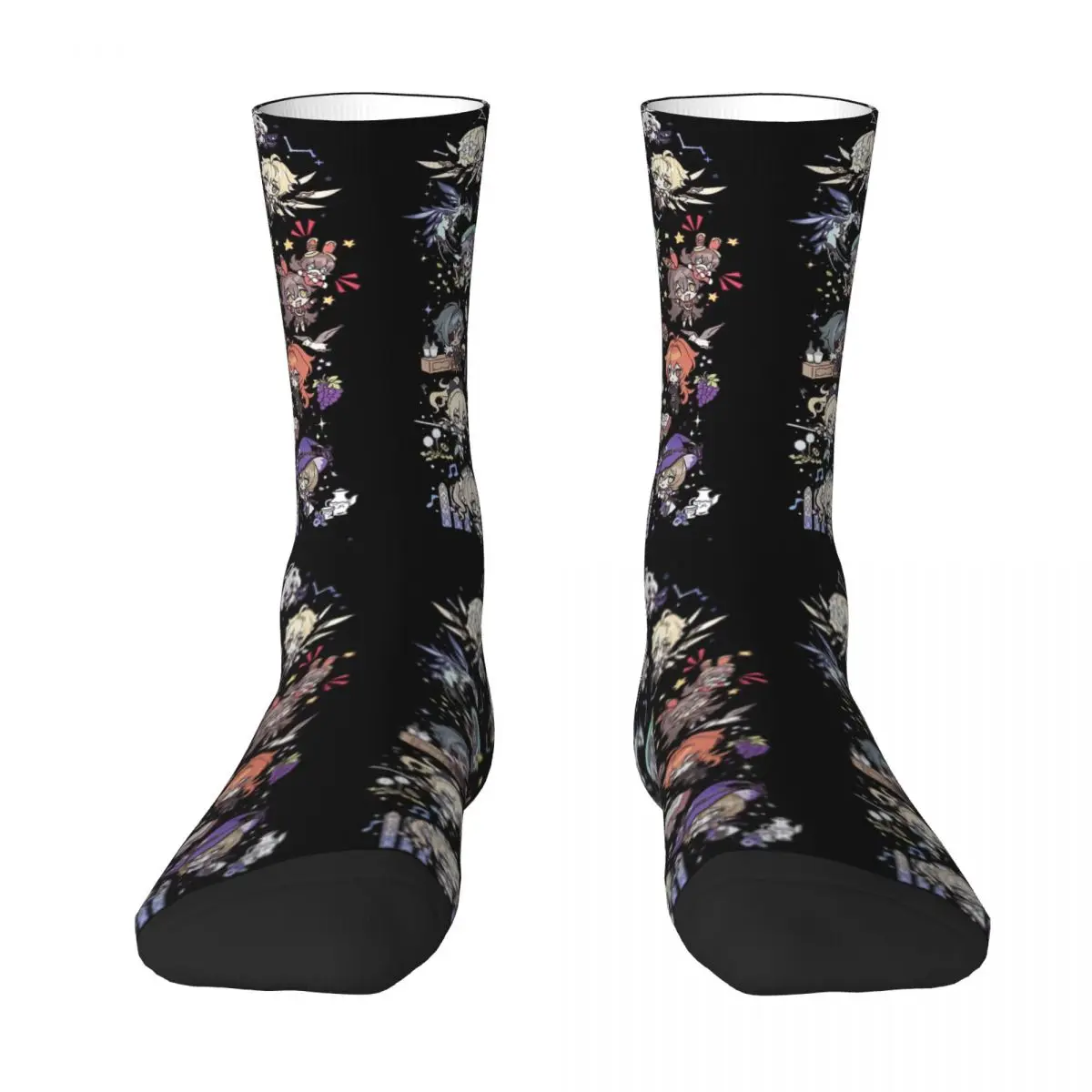 

Genshin Impact Chibi Characters Assemble Men Women Socks Motion Beautiful Spring, Summer, Autumn, and Winter Dressing GiftsGift