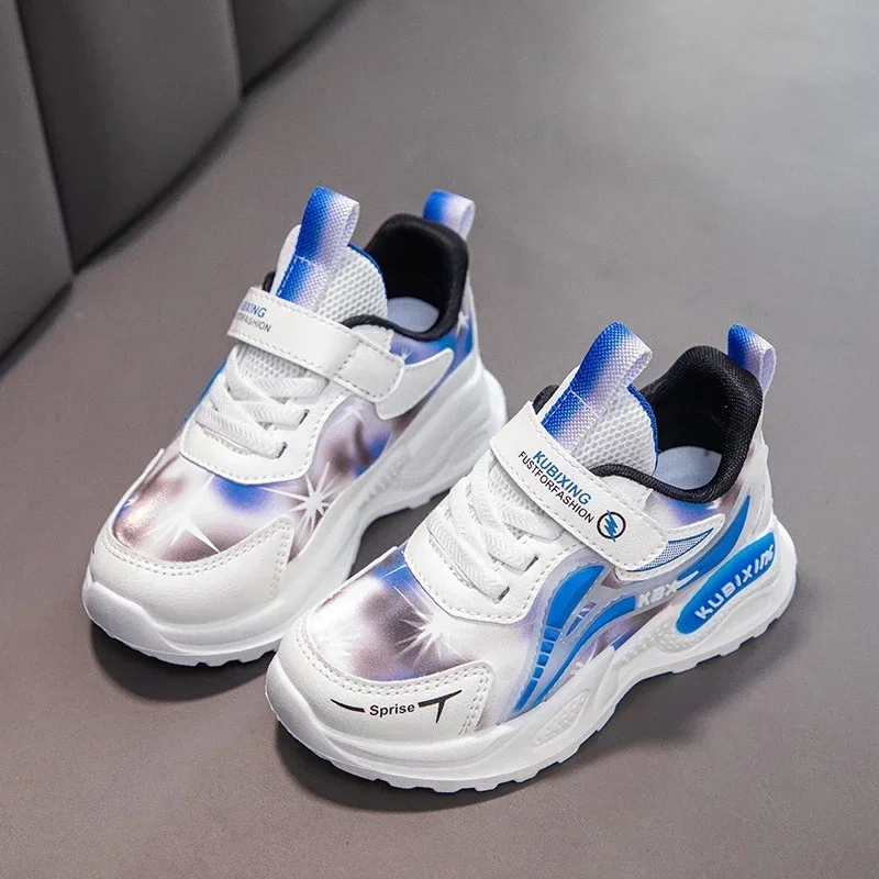 Students Sneakers Mesh Breathable 2025 Brand New Kids Running Shoes White Non-slip Children Fashion Shoes Thick Soft Sole Trendy