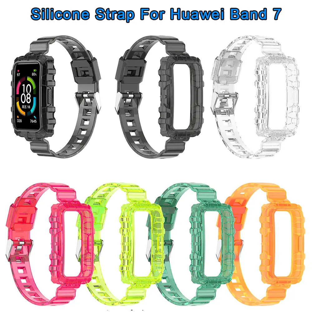 

Ремешок силиконовый для смарт-часов Huawei Band 7, сменный Браслет для наручных часов, аксессуары