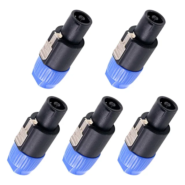 5 Pcs 4 Pole Audio Speakon Cable Mount Connector Twist Lock Speaker Plug Compatible with Neutrik Speakon NA4LJ, NA4LJX, NL4MP