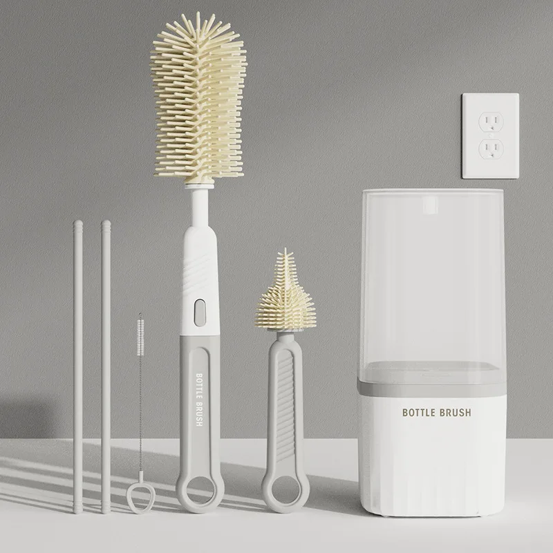 مجموعة فرشاة أكواب زجاجات الأطفال من السيليكون مع...