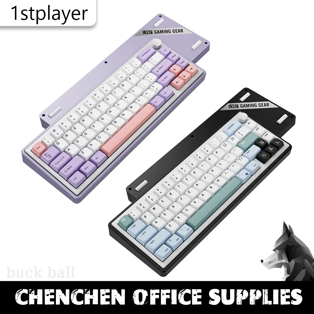 Проводная клавиатура 1stplayer Lv67 из алюминиевого сплава, металлическая стандартная металлическая клавиатура, горячая замена, механическая клавиатура для Laotop Pc