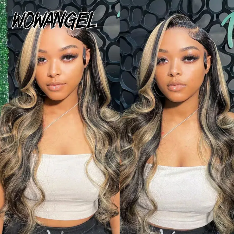 Wow Angel 34inch Highlight Body Wave Wigs 5X5 HD Lace Closure Wig Honey Blonde 250% Glueless Wig Human Hair Ready to Wear Wigs images - 6