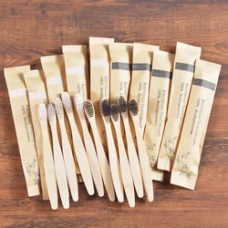 10-Pack Kids Eco-Friendly Bamboo Toothbrush Set (5 Black 5 White)