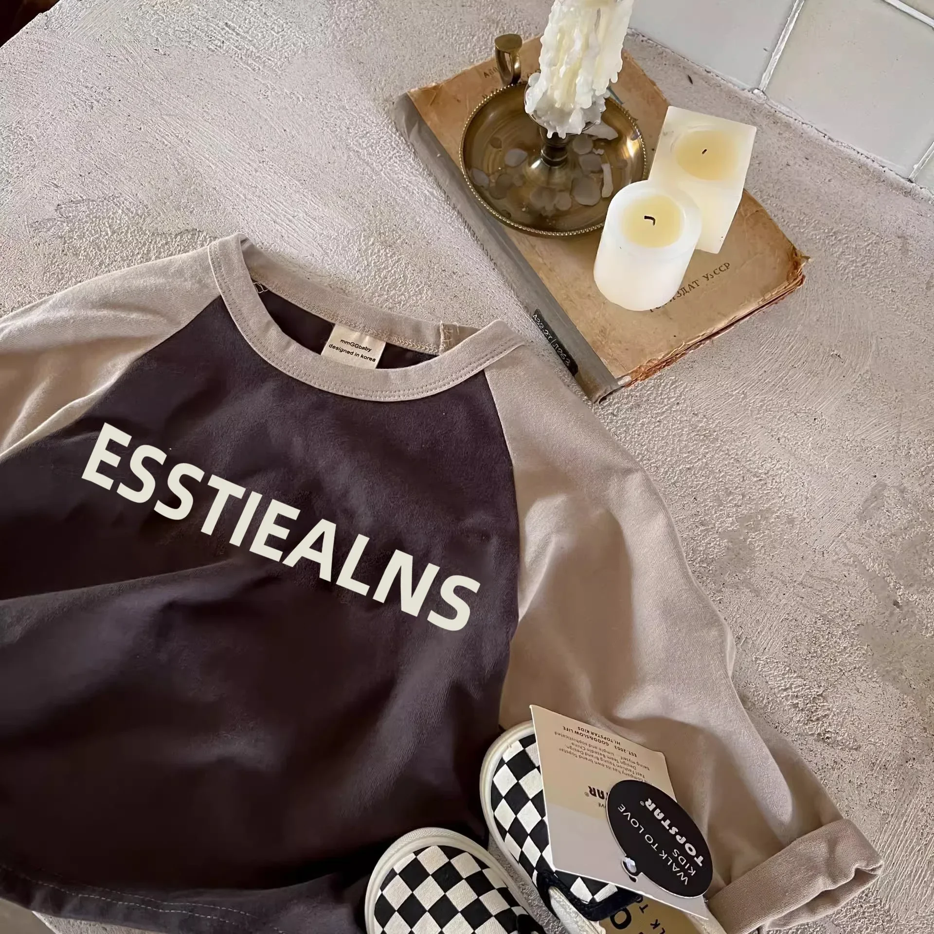 thumbnail image 1 of Loose Bottoming Shirt Babies Letter T-shirt 1-9Years Boys Girls Spring Fashion Clothing Kids Long Sleeve Casual Sports Tops, 1 of 6