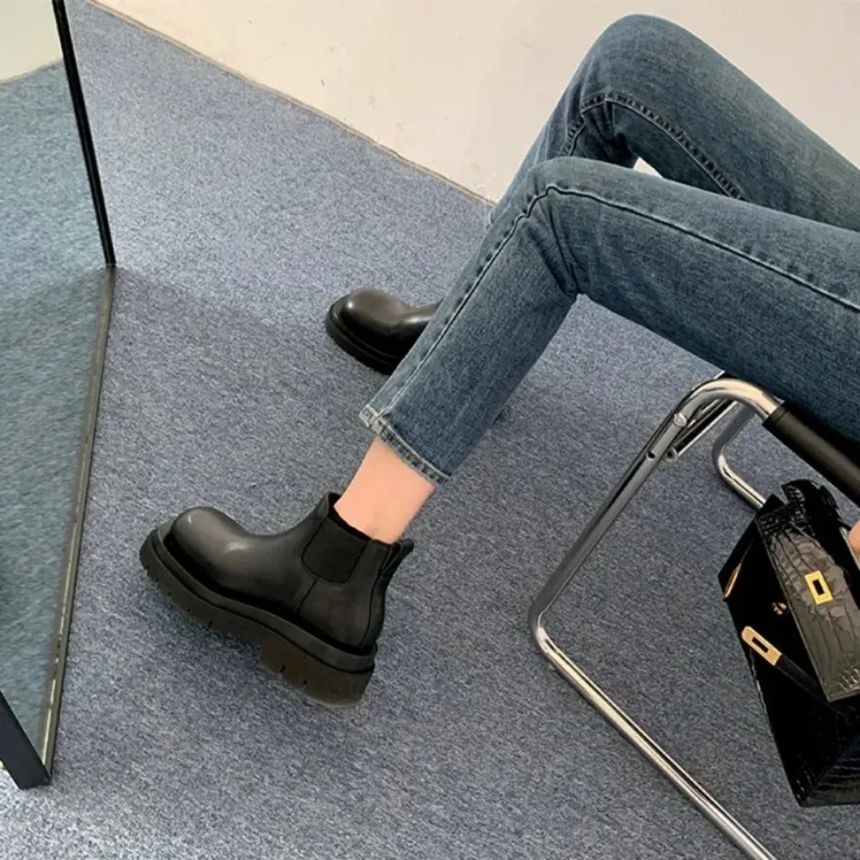 Chelsea Ankle Boots Women Shoes Autumn Winter New Thick Sole