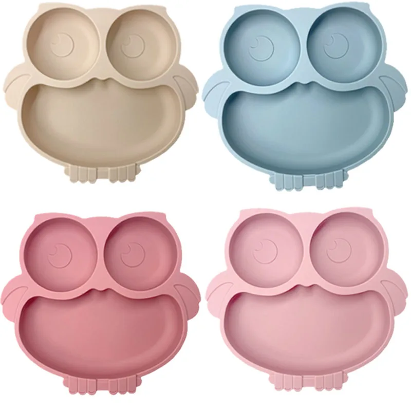 Silicone Dining Plate BPA Free Children Dishes Suction Plates for Toddlers Baby Training Feeding